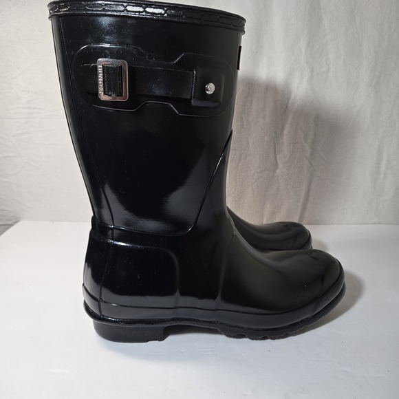 Hunter Black Rain Boots Size 9 - Picture 2 of 15